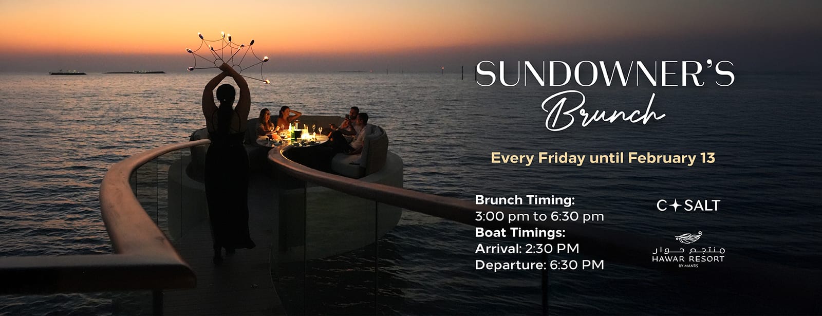 Sundowners Brunch at Csalt, Hawar Brunches at bahrainmegadeals.com