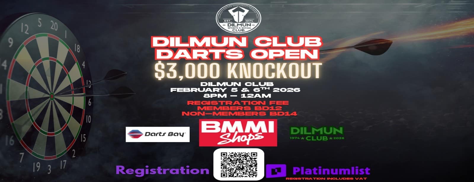 Dilmun Club Darts Open at Dilmun Club Bahrain Sports Events at bahrainmegadeals.com