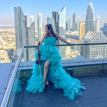 Shangri-La Balcony Flying Dress Videography Shoot - Recently Added Experiences by Shangri-La Hotel Dubai