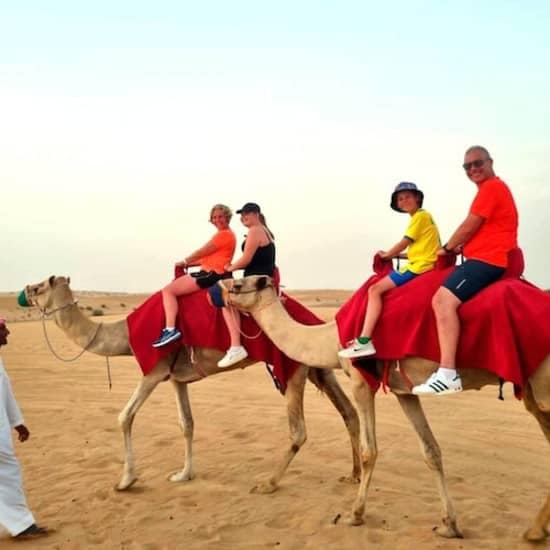 Camel Ride Safari in Red Dunes at Burj Khalifa Tower