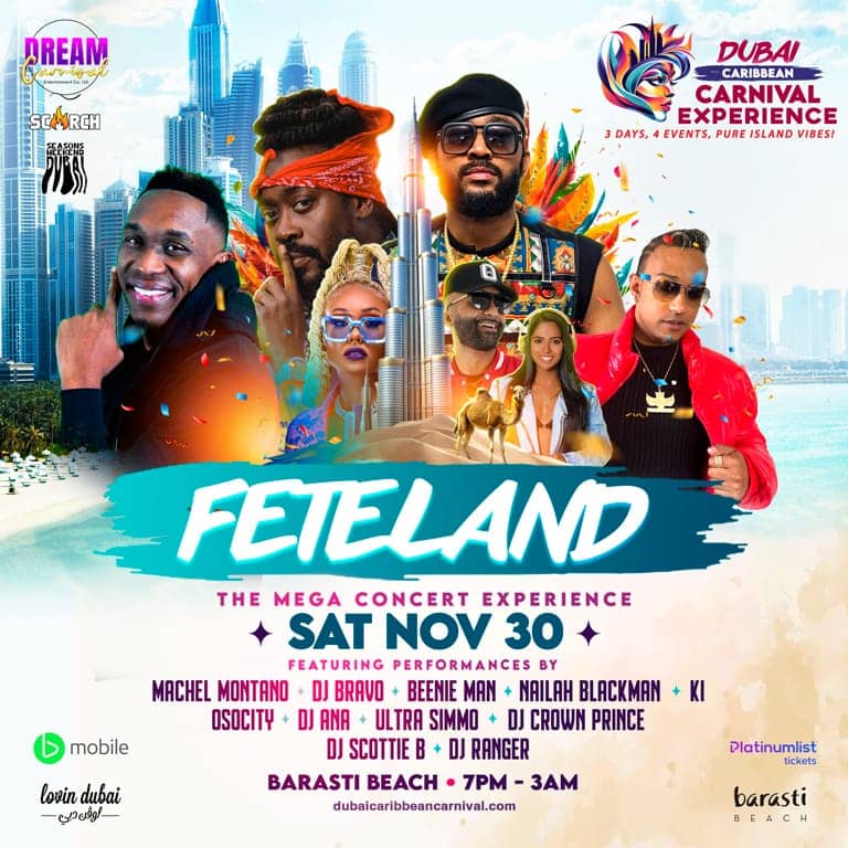 Dubai Caribbean Carnival Presents Feteland - The Mega Concert Experience  Barasti Beach