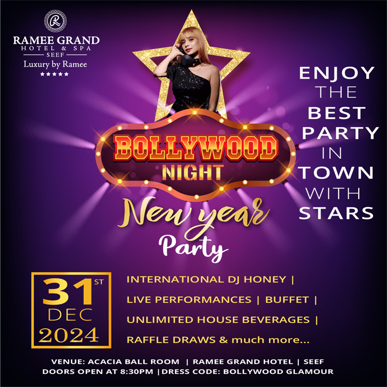 Bollywood Night - New Years Party at Ramee Grand Hotel - New Years Eve Events by Ramee Grand Hotel & Spa