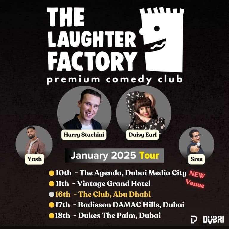 The Laughter Factory January 2025 - Comedy Events by Dukes The Palm