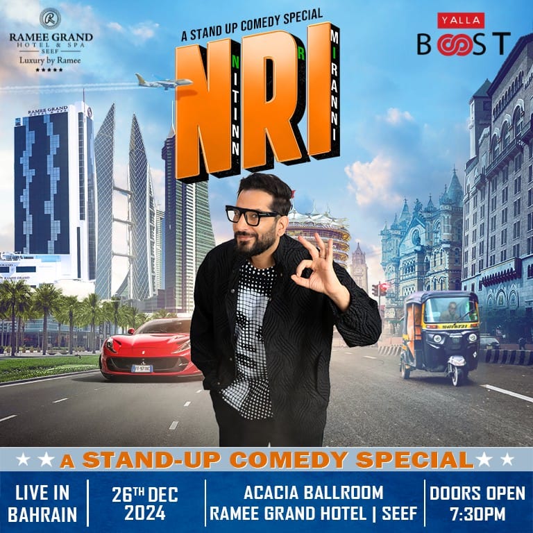 The NRI - A Comedy Special by Nitinn R. Miranni - Live in Bahrain at Ramee Grand Hotel - Shows and Theatrical Plays by Ramee Grand Hotel & Spa