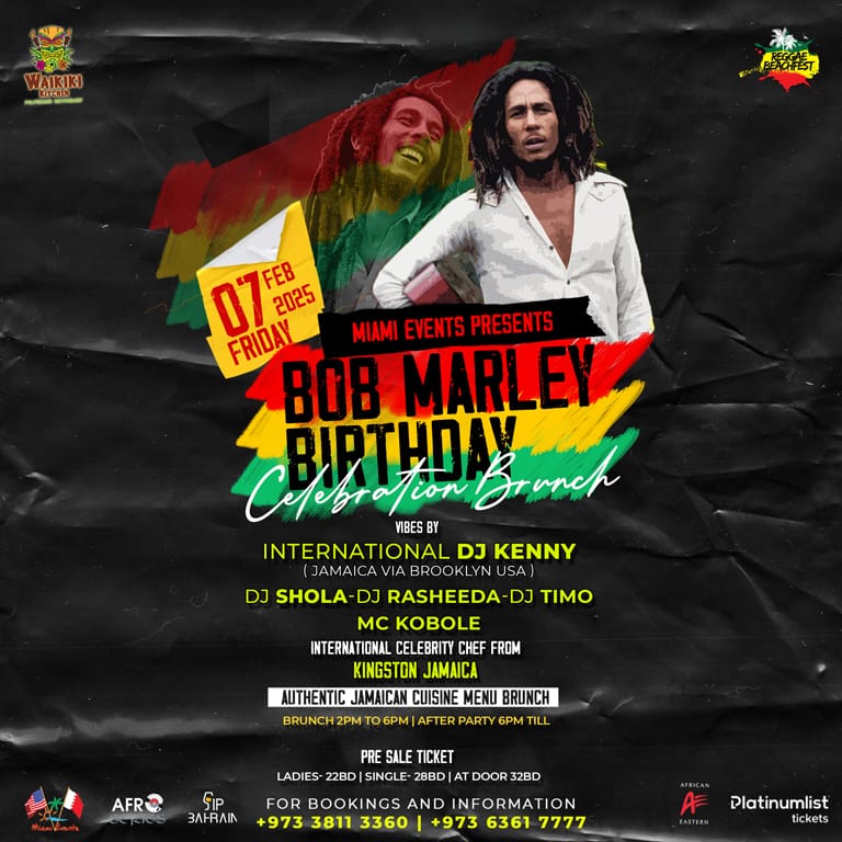 Bob Marley Birthday Celebration Brunch at Waikiki Kitchen Polynesian Restaurant - Elite Crystal Hotel - Brunches by Elite Crystal Hotel Juffair