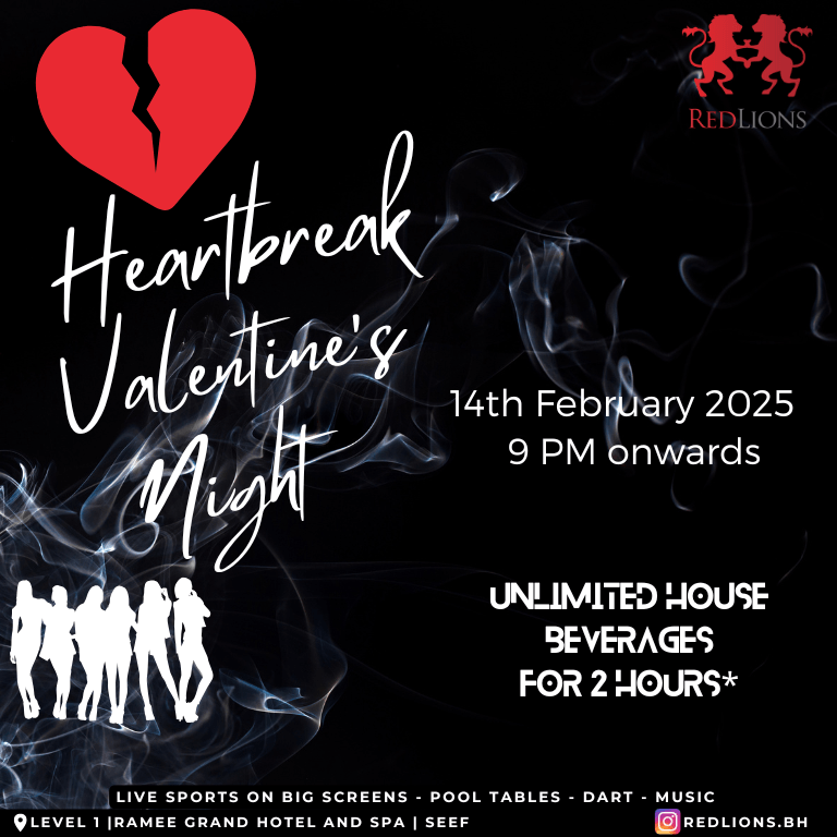 Heartbreak Valentine's Night at Redlions- Ramee Grand Hotel - Valentine's Day Recommendations by Ramee Grand Hotel & Spa