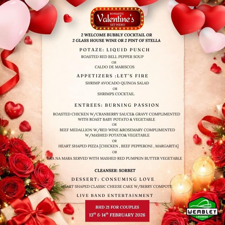 Romantic Valentine’s Couples Set Menu at Premier Hotel
