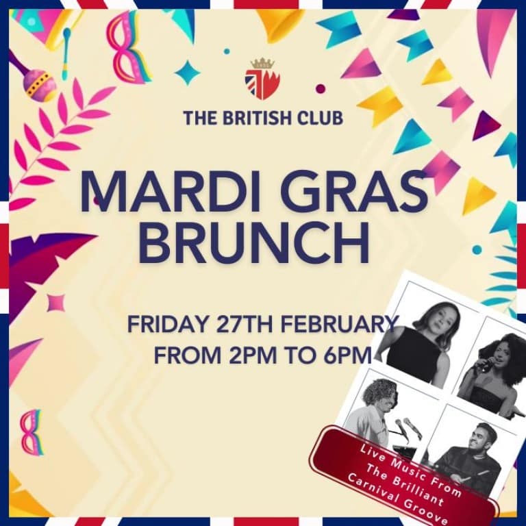 THE BRITISH CLUB MARDI GRAS BRUNCH Brunches