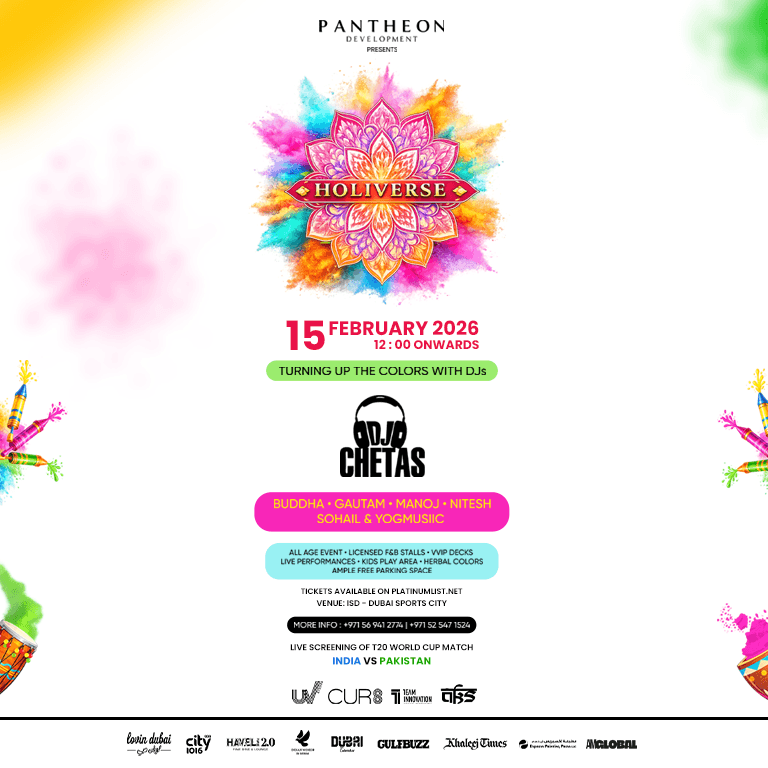 Holiverse 2026 Ft. DJ Chetas & India vs Pak Live Screening Desi Events