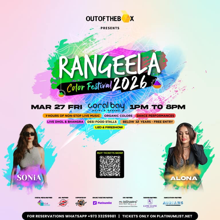 Rangeela Holi Color Festival 2026 in Bahrain Desi Events